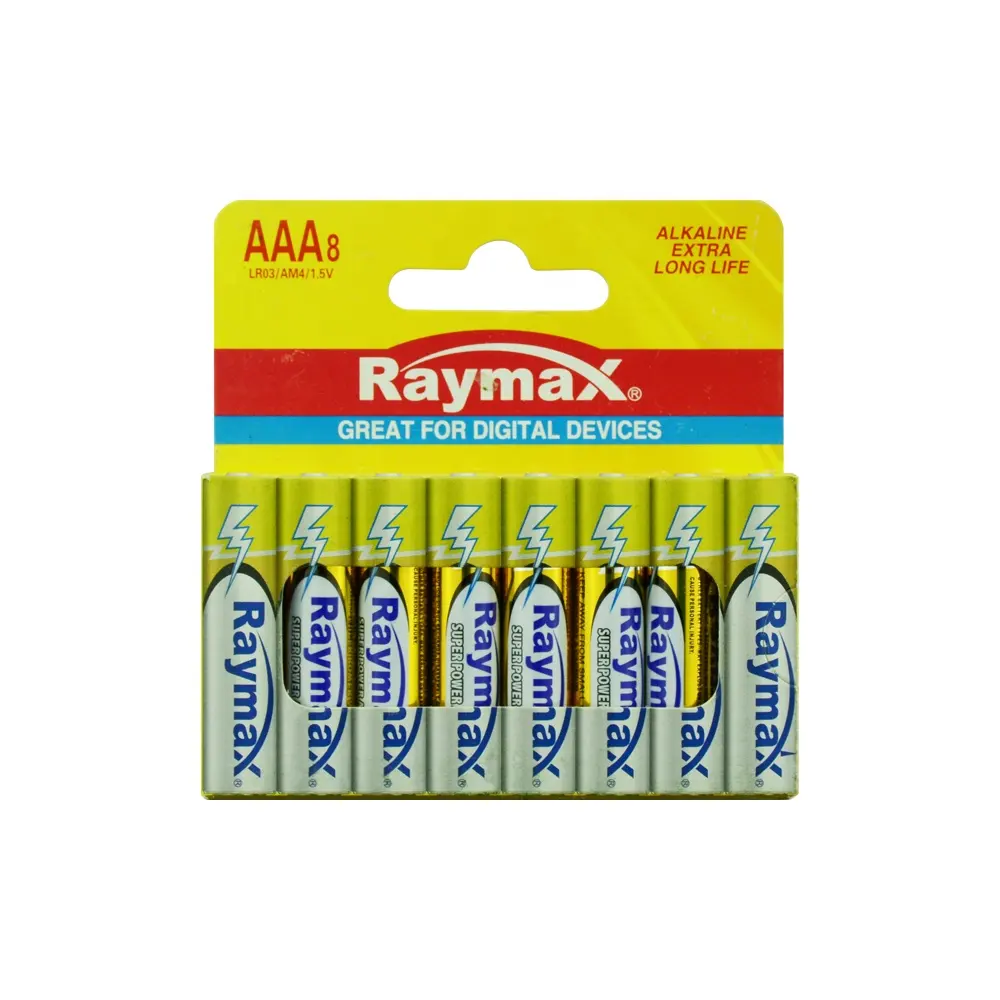 Raymax Factory Supply Papier Blister Primaire Batterij Aaa LR03 1.5V Super Alkaline Batterijen