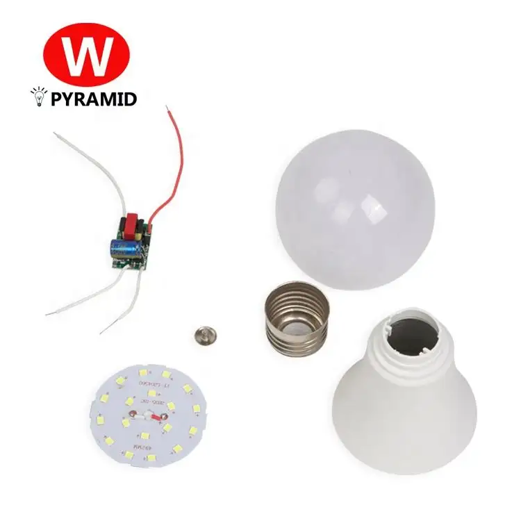3W 5W 7W 9W 12W 15W 18W B22 Uncompleted Product Cheap raw material led bulb Plastic Spare part SKD CKD LED Bulb