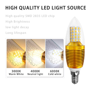 12W LED elektronik mum işığı ampul sabit akım hiçbir Strobe 3000K 6000K E14 dişli taban voltaj 85-265V alüminyum kabuk - Product Image 2