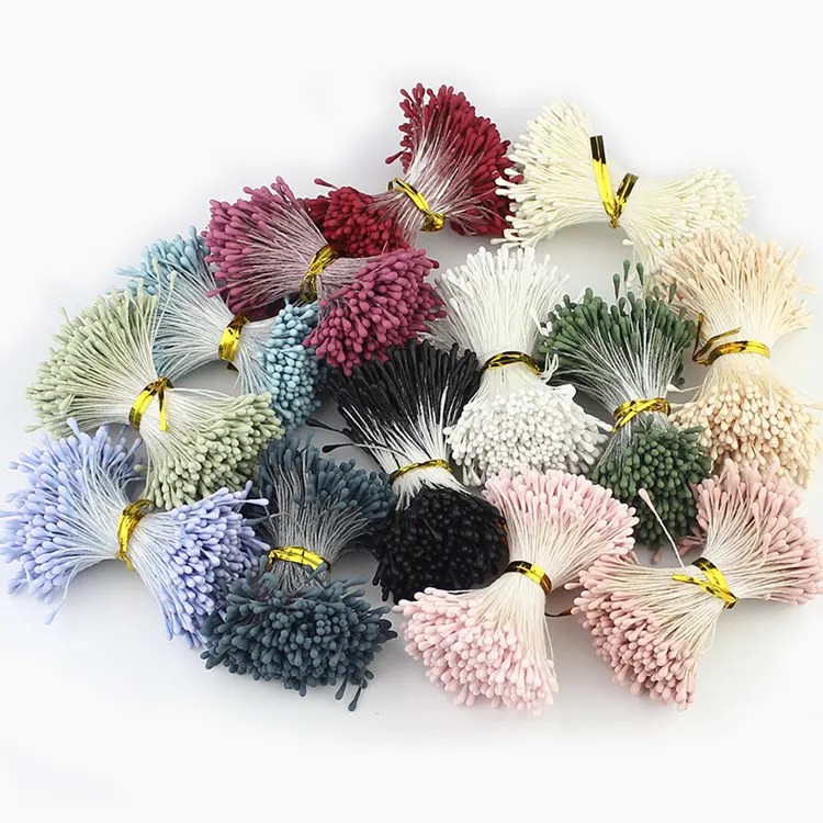 Estambre de flores artificiales, Mini estambre de flores de doble cabeza de 1mm de Color surtido personalizado