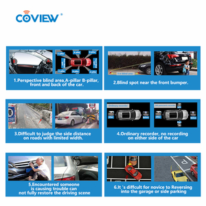 Coview 4路AHD 3D夜视鸟景全景安全系统汽车360摄像头