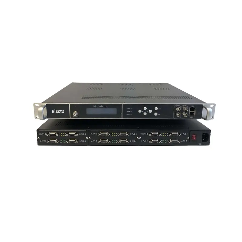 อุปกรณ์ทีวีดิจิตอล 24 ตัวเข้ารหัส CVBS Modulator MPEG-2 การเข้ารหัสวิดีโอ sd พร้อมเอาต์พุต DVB-C DVB-T RF