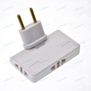 Enchufe giratorio de 180 grados Convertidor de enchufe de la UE 3 en 1 Enchufe de extensión de la UE de viaje Enchufes adaptadores de salida inalámbricos delgados de enchufe múltiple - Product Image 4