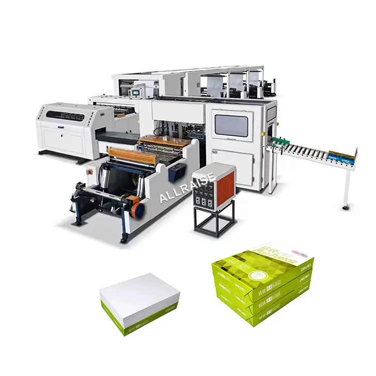 Automatischer A4-Kopierpapier-Schneider Rolle zu Blatt Schneidemaschine A3 A4 Papierherstellung Schneid- und Verpackungsmaschine mit Schalenwicklung