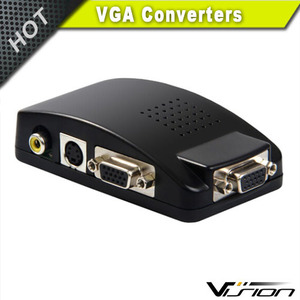 Adaptador de TV, RCA, AV, s-video, en PC, VGA, LCD, CRT Out, convertidor, caja de interruptor