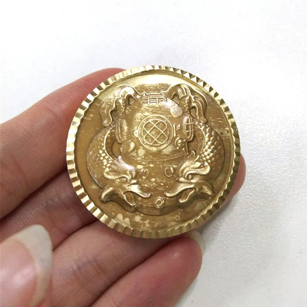 Sello grande con diseño de logotipo personalizado, moneda de premios conmemorativos de oro antiguo raro de Metal a la venta