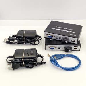 千兆VGA光纤收发器扩展器20公里VGA光纤转换器，带USB KVM音频 - Product Image 6