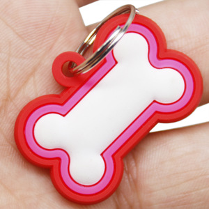 Thẻ Chó Bằng Silicon Mới Thẻ <span class=keywords><strong>ID</strong></span> Thú Cưng Hình Xương Mặt Dây Chuyền Thẻ Chó Bằng Silicon Dạ Quang Sáu Màu - Product Image 2