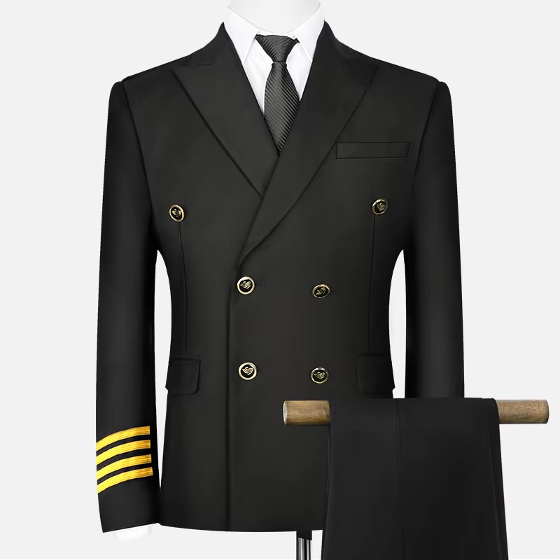 Double breasted suit without accessories