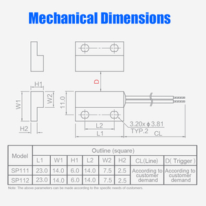 SENSOR magnético de inducción 5C, sensor óptico de proximidad, BL-JJ-SP111-AL1-035, magnetismo de puerta montada en superficie - Product Image 6