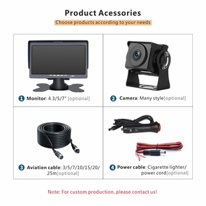 Fábrica 7 pulgadas Lcd Ahd Monitor De Video cámara De Reversa Recul De respaldo 1080p Cámara De vista trasera del coche del sistema De inversión ayuda - Product Image 6