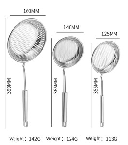 Paslanmaz çelik süzgeç Skimmer kepçesi yağ süzgeç Net kaşık yemek pişirmek ve kızartma mutfak eşyaları - Product Image 5