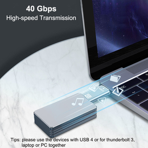 USB-C USB 3.1 40Gbpsアダプターオスおよびオス-オスUSB4アダプターforMacbook Pro Air for Dell ThunderboltラップトップおよびタイプCデータ - Product Image 5