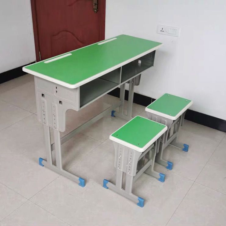 Double-person, double-pillar table and stool