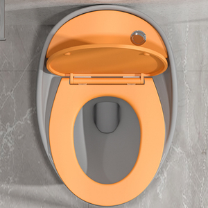 Innovative Egg-Shaped <strong>Toilet</strong> in White &amp; Orange - Siphon Pumping for Home Bathrooms - Product Image 6