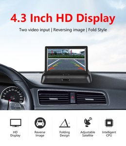 4.3インチ12Vカーリバースエイドモニターバックアップカメラ付きRGB機能TFT液晶画面フリップデザインダッシュボードデスクトップ配置 - Product Image 3