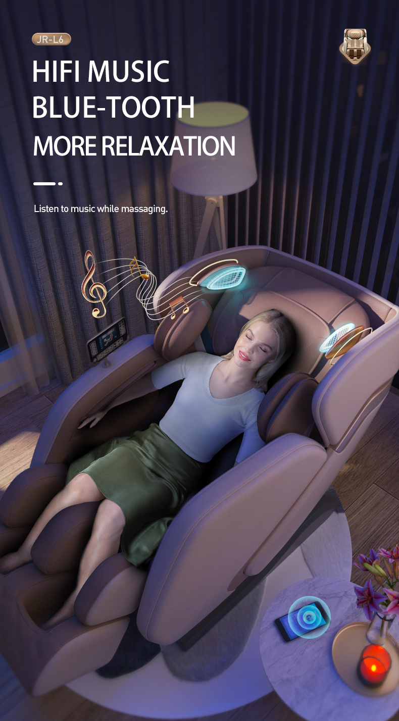 Jare L6 Wholesale Factory Price Luxury 4D Zero Gravity Shiatsu Roller Electric Kneading Back Heating Full Body Massage Chair