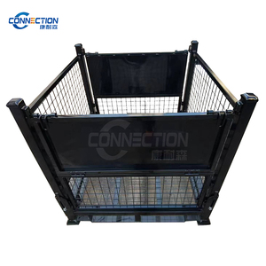 Caja de Metal Duradera Apilable Hierro Acero Malla de Alambre Soldada Jaula de Almacenamiento Palé Apilable Acero Doblado para Uso en Almacén - Product Image 5