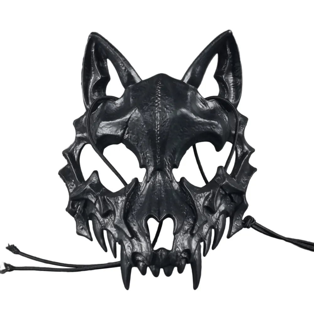 Maschera del dio del drago giapponese dio tigre Yaksha Cosplay maschere spaventose a mezza faccia per animali da festa di Halloween bidimensionali