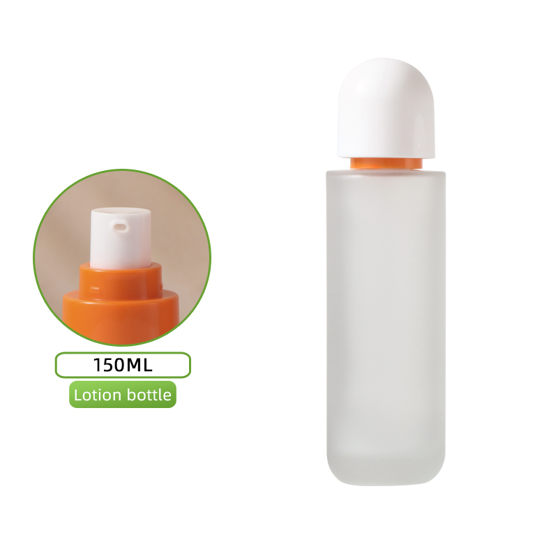 150ml frosted bottle-orange lotion head+yunshang white cover