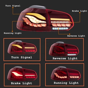 Oto parçası araba <span class=keywords><strong>LED</strong></span> lamba park lambaları Volkswagen VW Golf 6 VI 2009-2014 <span class=keywords><strong>GTI</strong></span> için dinamik dönüş sinyali DRL fren tertibatı