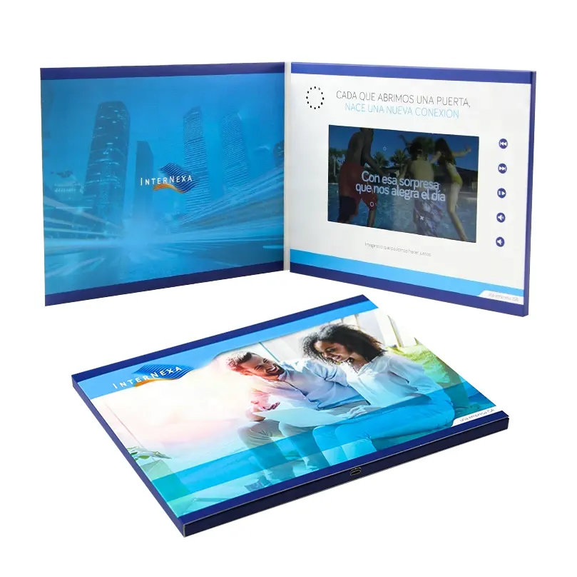 Hot salecorporate promotional gift items industry wholesale business 7 inch printing lcd greeting card video brochure