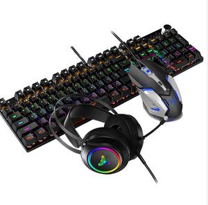 <strong>Computer</strong> Kit LED Wired Gamer Headset Set RGB Backlit Gaming Mechanical <strong>Keyboard</strong> <strong>Mouse</strong> Headphone Combo - Product Image 1