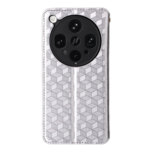 For OPPO Find <strong>X8</strong> Ultra 5G Diamond-Shaped Three-Dimensional Pattern Pu Phone Case Wallet Wristlet Flip - Product Image 1