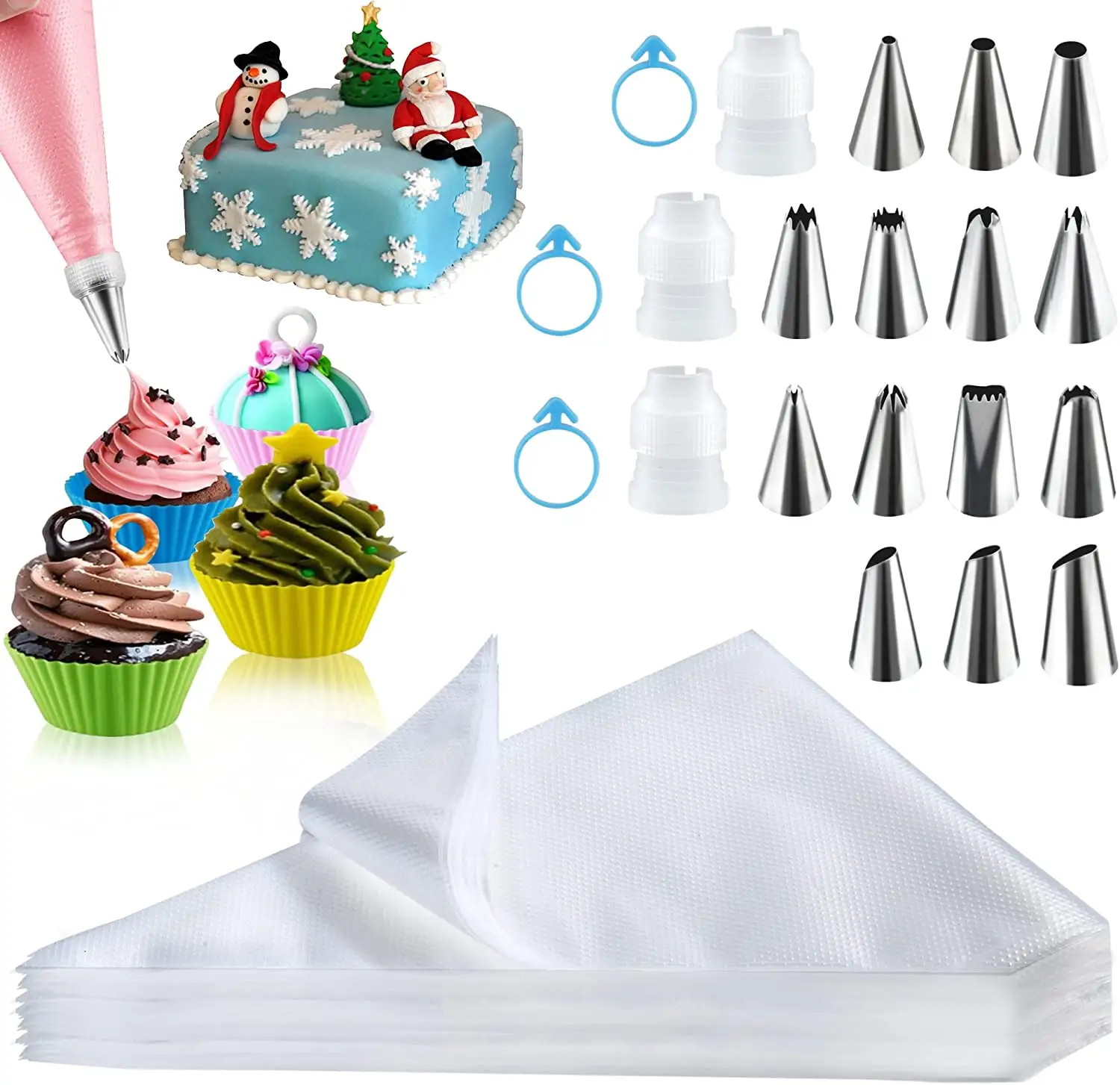 Sacos de confeitaria personalizados, sacos de confeiteiro personalizados de s m l, ferramenta de decoração de bolo, cobertor, saco de confeiteiro de cozinha descartável