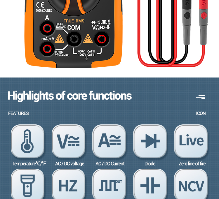 ANENG Q10 Pro Digital Multimeter 9999 Professional Tester Multimetro True RMS Analog DIY Transistor NCV Testers Lcr Meter