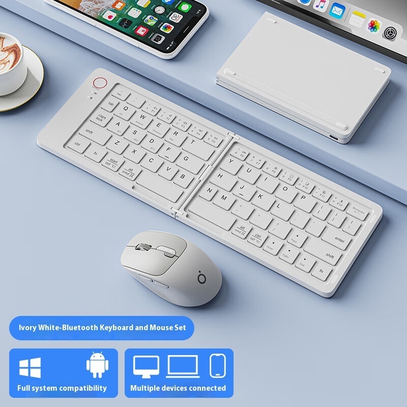 Set tastiera e mouse bianco avorio