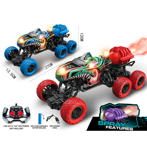 DWI 1:16 2.4G 4 kanal RC kamyon sprey ve işık 4WD uzaktan kumanda ile Shark Clibing araba çocuklar için