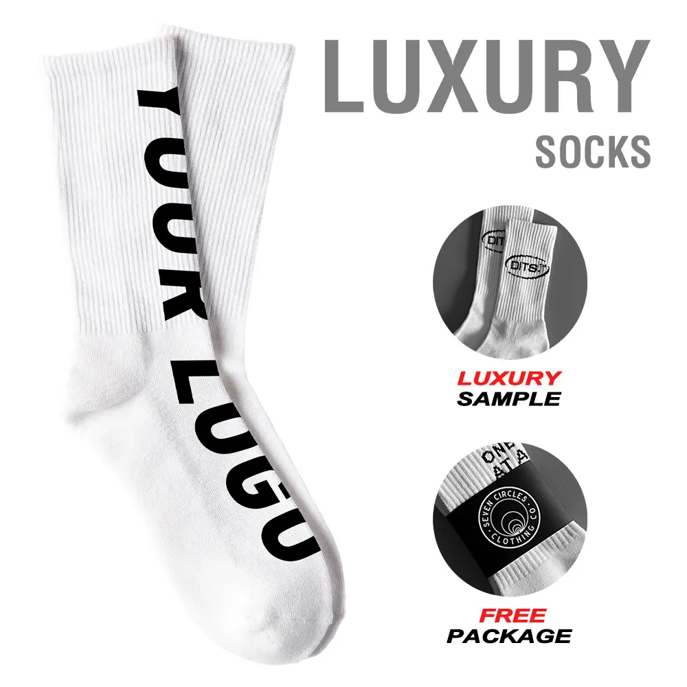 Calcetines Diseño personalizado Estilo a tu manera Calcetines de algodón Hombres La mejor experiencia de calcetines de tripulación personalizados