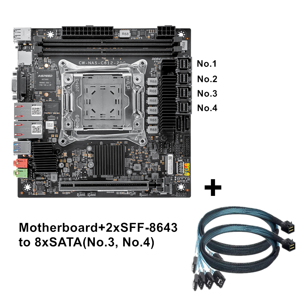 Black 2xSFF8643 to 8xSATA