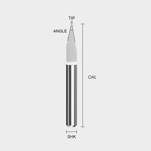 3.175mm 4mm 6mmCNC彫刻フライス工具超硬平底V字型溝PCB彫刻ルータービット - Product Image 2