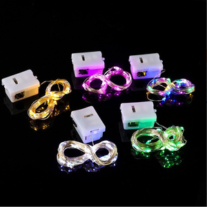 Cadena de luces LED de alambre de cobre, caja de batería de 3 funciones de botón de modo intermitente, decoración de vacaciones, luces de serie, luces de cadena de hadas - Product Image 2