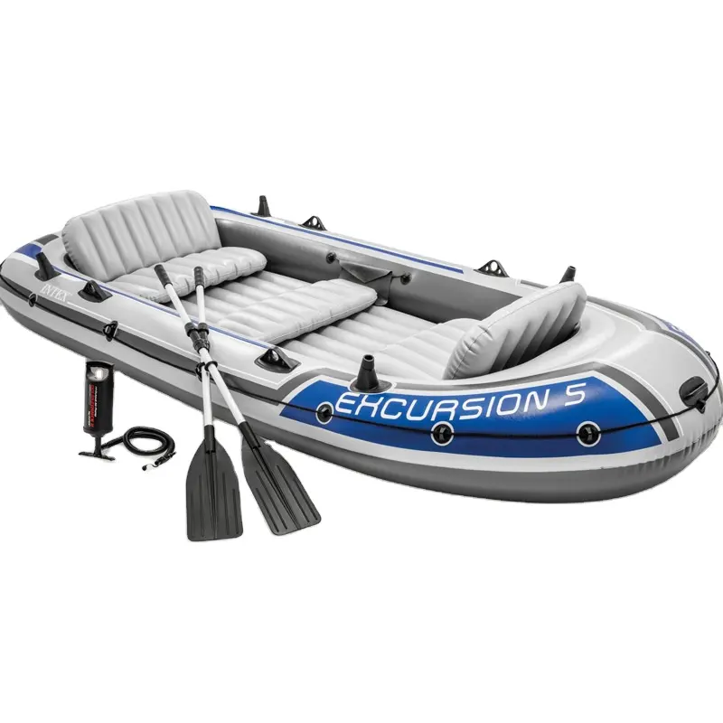 INTEX EXCURSION 5 BOOTS ATZ Ruderboote billige Kajaks Großes aufblasbares PVC-Fischerboot