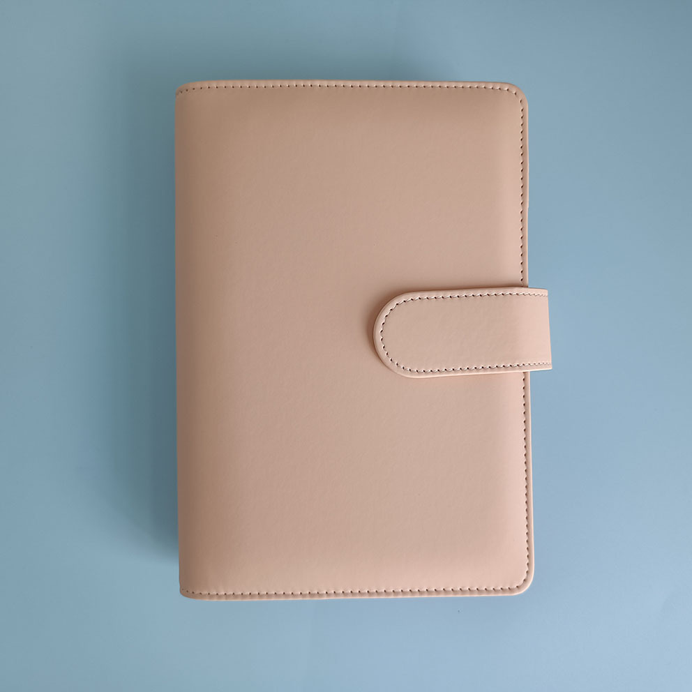 Classeur en PU rose pêche