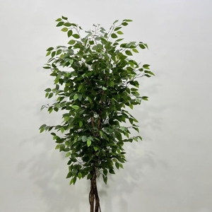 Artificial Multi-sizes Banyan <strong>Tree</strong> With Green <strong>Leaves</strong> and True <strong>3</strong>-Wooden Trunks Indoor Furnishings Artificial Green Plant - Product Image 3