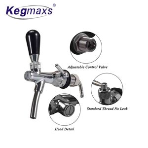 Kegmaxs ก๊อกน้ำแบบปรับได้สำหรับเบียร์,ก๊อกน้ำควบคุมการไหลของเบียร์ก้านชุบโครเมี่ยม G5/8ก๊อกสำหรับชงที่บ้าน - Product Image 3