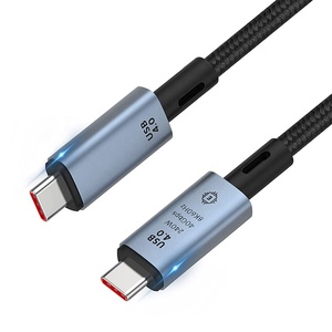 Metal Aluminum USB C/M to C/M Cable With IC 40Gbps Coaxial USB4 Type-C Full-Function Data Cable for Laptop Hard Drive - Product Image 1