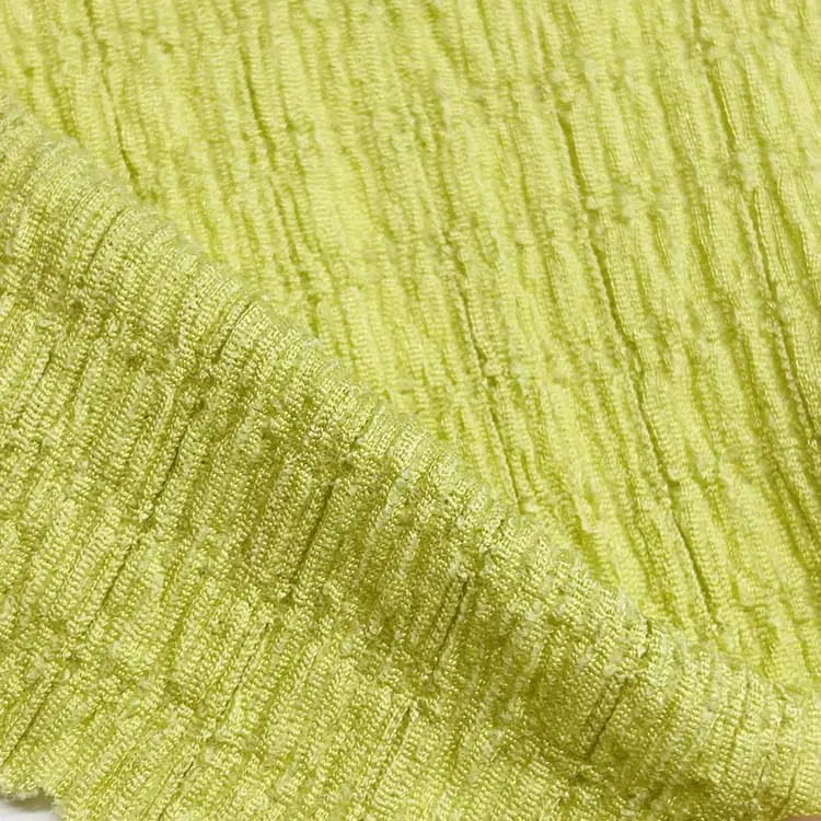 Shaoxing Textiel Effen Geverfd 95% Polyester 5% Spandex Warp Crêpe Stof Gebreide Voor Baby Kleding