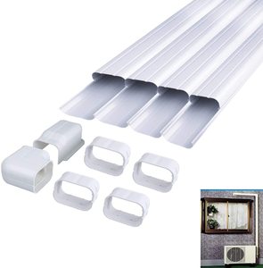 4&quot; W <strong>Entry</strong> Wall Cover Decorative PVC Line Set Cover Kit Accessories for Ductless Mini <strong>Split</strong> Air Conditioners - Product Image 1