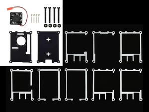 Raspberry Pi generazione 4 B arcobaleno/guscio acrilico bianco e nero con ventola di raffreddamento per un aspetto bellissimo e connessione esterna - Product Image 6