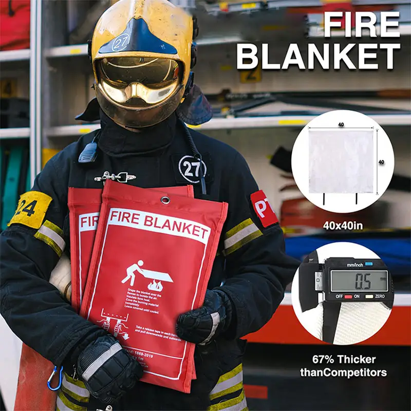 Manufacturer's fire blanket household high-temperature resistant glass fiber fireproof cloth multi size outdoor fire blanket