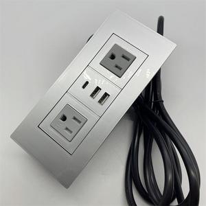 Gümüş gömülü masaüstü soket USB şarj soketi - Product Image 3