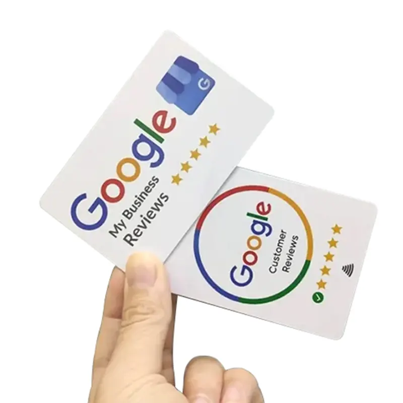 Sıcak satış Google NFC kartvizit iyi yorum kartları RFID NFC Google iş inceleme kartları