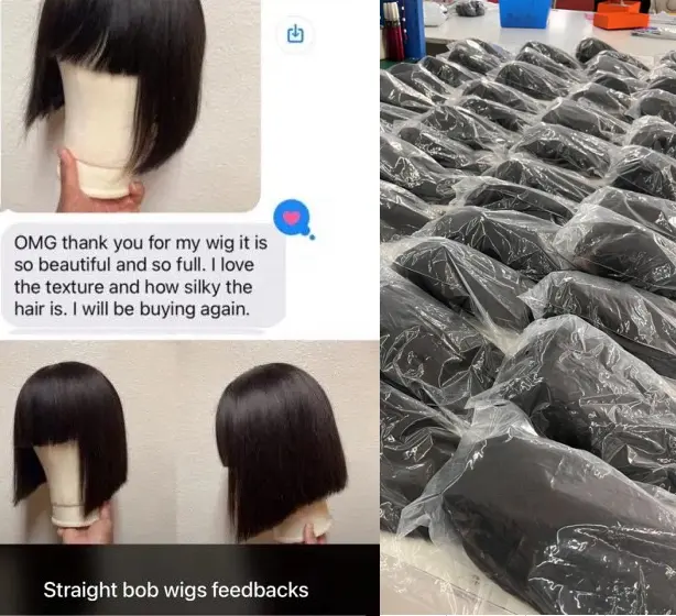 150 180 Density true scalp Human Hair Wigs Women Wholesale short bob wig with bang for Black women hot selling Summer wigs
