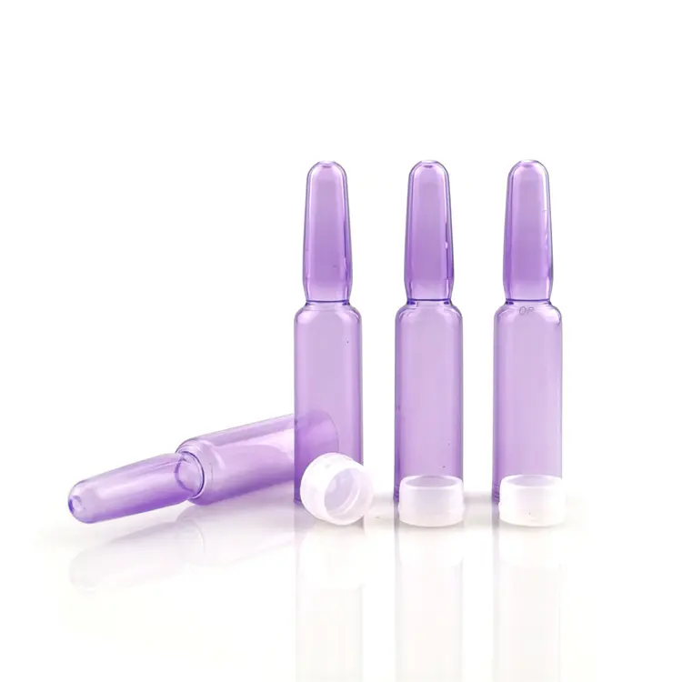 High Quality Custom 1.5ml 2ml 5ml Refillable Cosmetic Mini Ampoule Syringe Eye Care Plastic Ampoule Serum Bottle