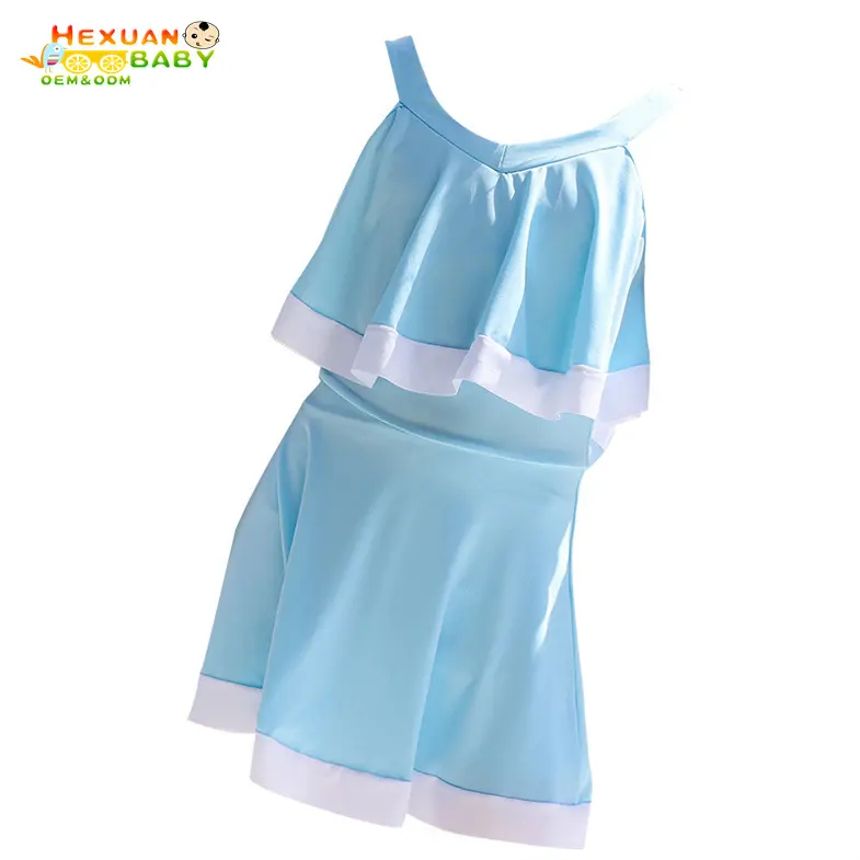 Bañador de una pieza con volantes para niñas y adolescentes, traje de baño, ropa de playa